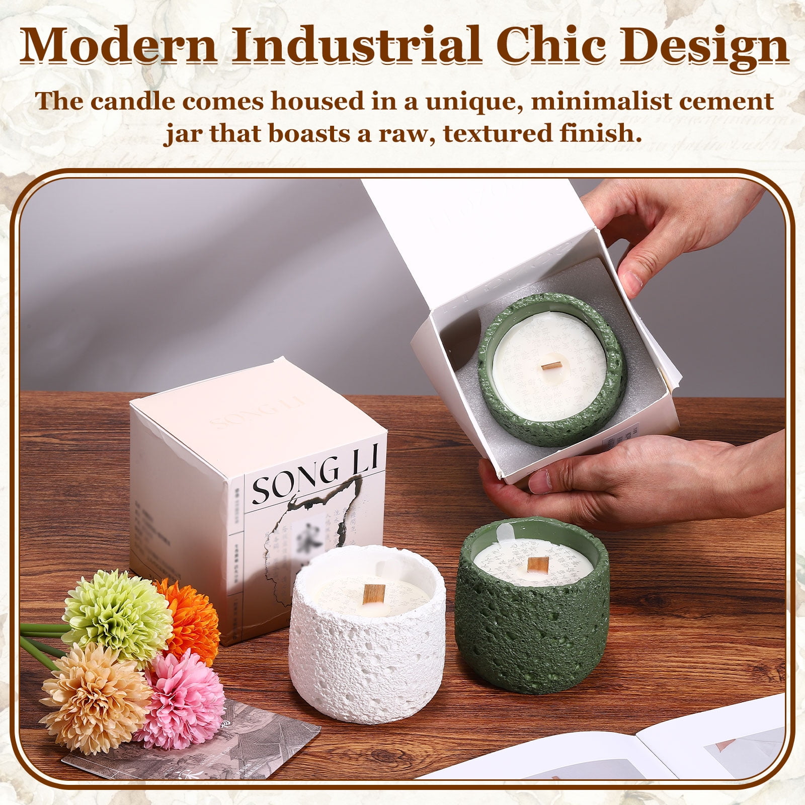 Uxcell Scented Candle Jar Gift Set, 45H Burning Time Large Home Decor Scented Candles for Friends Family Housewarming Birthday Wedding, Osmanthus & Violet Scent