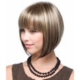 thumbnail image 3 of RYRDWP Perruque de Fête Fille 32CM Or Naturel Cheveux Courts Raides Mode, 3 of 6