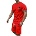 thumbnail image 1 of Costumes pour Hommes Ensemble de Survêtement Haute Performance pour Confort et Style d'Été avec T-Shirt Col Rond et Imprimé Noix de Coco Décontracté, 1 of 4
