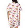 thumbnail image 3 of Naloa Dachshund Dog Puppy Women's Short-Sleeved Pajama Set, Loungewear, Summer pajamas, Breathable Cozy - 4X-Large, 3 of 9