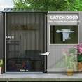 thumbnail image 5 of 3.3' X 3.4' Outdoor Storage Shed - Galvanized Steel Utility Shed with Lockable Door, Dark Gray, 5 of 10