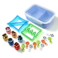 thumbnail image 3 of Cook with Color 20-Piece Kids Plastic Bento Box Lunch Container Set with Sandwich Cutters, Train, 3 of 5
