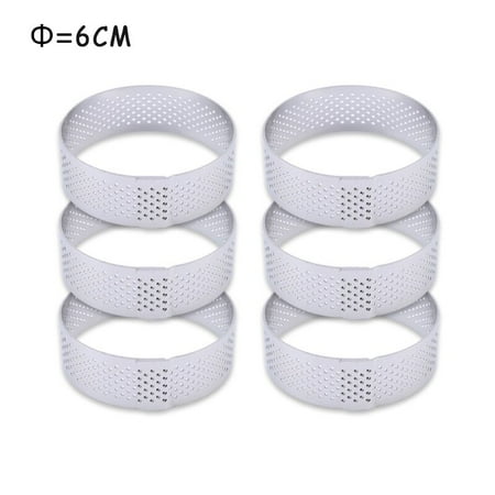 

Tart Ring Stainless Steel Tartlet Mold Circle Cutter Pie Ring Heat-Resistant Perforated Ca Mousse Molds Tart Pastry