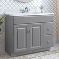 thumbnail image 5 of Wyndham Wood Bathroom Vanity in Gray with White Marble Top Fully Assembled 37", 5 of 10