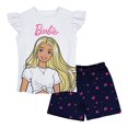 thumbnail image 1 of Conjunto Barbie Talla 10 Playera Manga Corta Blanco con Estampado y Short Rosa con Azul Marino, 1 of 4