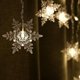 thumbnail image 4 of Cortina de luces LED con forma de copo de nieve de 3,5 m y 96 led, con enchufe, luz de noche de hadas, perfecta para decoración de fiestas de bodas y Navidad, color blanco cálido/, 4 of 4