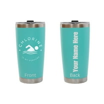 Dashing Nova ™ Personalized Custom Name Tumbler Swimmer Motivation 20 oz Double Wall Insulated Stainless Steel Water Bottle