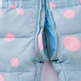 thumbnail image 4 of Odeerbi Toddler Boys Girls Winter Down Jacket Winter Baby Polka Printing Thickened Down Coat Strap Pants Two-piece Suit Gray 2-3 Years, 4 of 8