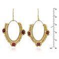 thumbnail image 3 of Oval Chandelier Beads and Agate Brass Dangle Earrings, 3 of 4