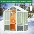 thumbnail image 6 of 6' x 4' Walk-in Polycarbonate Greenhouse, Outdoor Garden Greenhouse for Plants in Winter, Grow House with Sturdy Cold Wooden Frame, Drain Hole and Front Entry Doors, D6338, 6 of 9