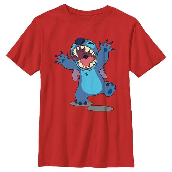 Boy's Lilo & Stitch Monster Stitch Graphic Tee Red Medium