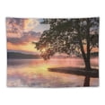 thumbnail image 5 of PRATYUS  Seascape Tapestry, Shore of Seventh Lake Tree Sunbeam at Sunset Water Reflection Tranquility, Wide Wall Hanging for Bedroom Living Room Dorm Painting, 5 of 6
