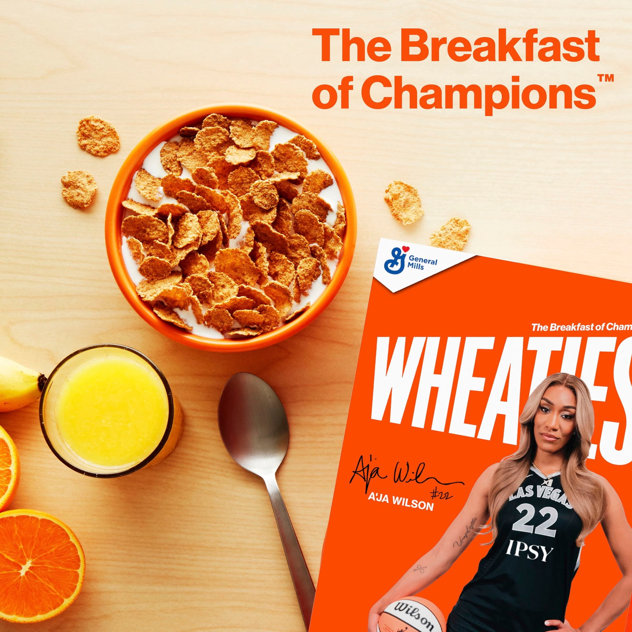Wheaties Cereal, Breakfast of Champions, A'ja Wilson Cereal Box, 15.6 oz