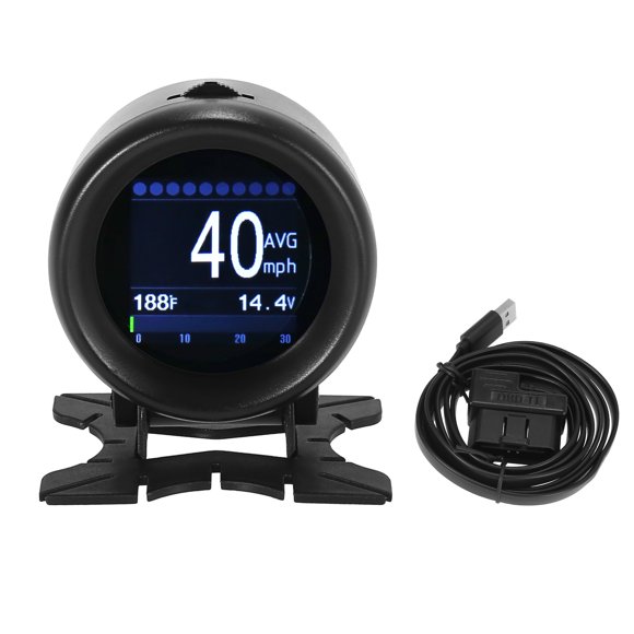 Unique Bargains Car X60 OBDII KMH MPH Digital Speedometer HUD Multi Meter Turbo Boost Pressure Meter Overspeed Alarm OBD2 Scanner