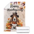 thumbnail image 2 of Happy Thanksgiving Basset Hound Welcome Thankful Fall Autumn Pumpkin Cozy Fleece Blanket Bassets Dog Breed Lovers Gifts Idea Warm Soft Throw Blanket - 02021, 2 of 5