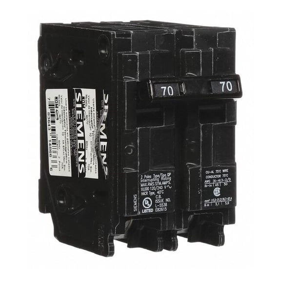 Siemens Q270 70 Amp Dual Pole Circuit Breaker