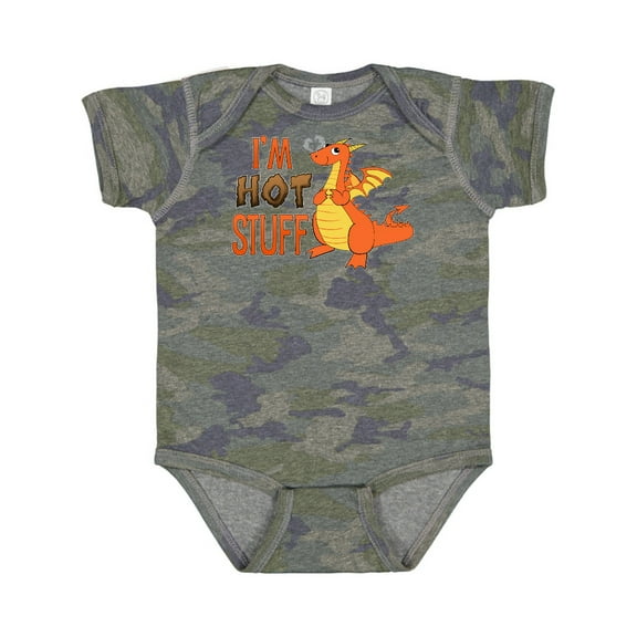 Inktastic I'm Hot Stuff Cute Dragon Boys or Girls Baby Bodysuit
