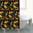 thumbnail image 4 of Black Toy Like Dinosaurs Pattern Shower Curtain 72"x84" ,Bathroom Decorative Shower Curtains Set with 12 Hooks,Modern Waterproof Washable Shower Curtain, 4 of 6