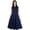 Blue, variant on Bimba Womens Pleated A-line Dress With Pockets Casual Denim Shift Shirt Dress