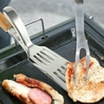 thumbnail image 3 of 1 juego de pinzas de cocina de acero inoxidable 2 en 1, pinzas multifunción para barbacoa, espátula, 3 of 7
