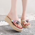 thumbnail image 2 of VerPetridure Womens Wedge Sandals Women Weave Beach Breathable Sandals Home Slipper Flower Flip-Flops Wedges Shoes, 2 of 7