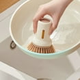 thumbnail image 3 of Plastic Pots Scrubbers with Integrated Liquid Dispenser Pots Cleaning Brush for Home and Dorm Use, 3 of 8