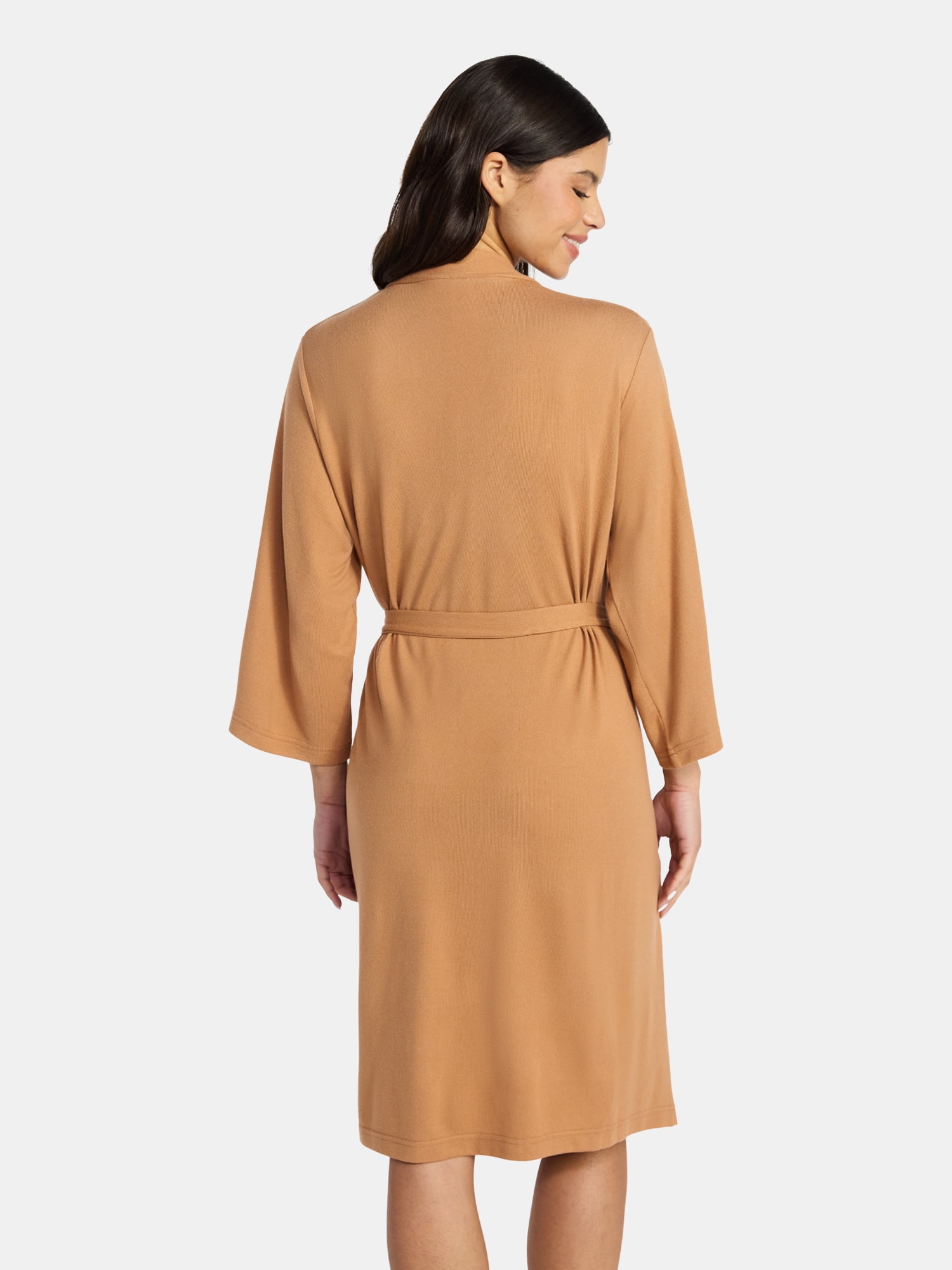 Lissome Women's Ultra Soft Stretchy Knit Belted Wrap Robe, Sizes S-3X