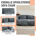 thumbnail image 4 of MOONMISS Chenille Durable Comfort Lounger High Back Bean Bag loveseat Lazy Sofa-Gray, 4 of 8