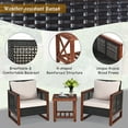 thumbnail image 3 of 3PCS Patio Wicker Furniture Set Rattan Outdoor Sofa Set with Cushion Navy, 3 of 5