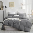 thumbnail image 4 of IR Imperial Rooms 3 Piece Queen Duvet Cover Washable Solid Soft Microfiber Button Closer Gray Color All-Season, 4 of 6