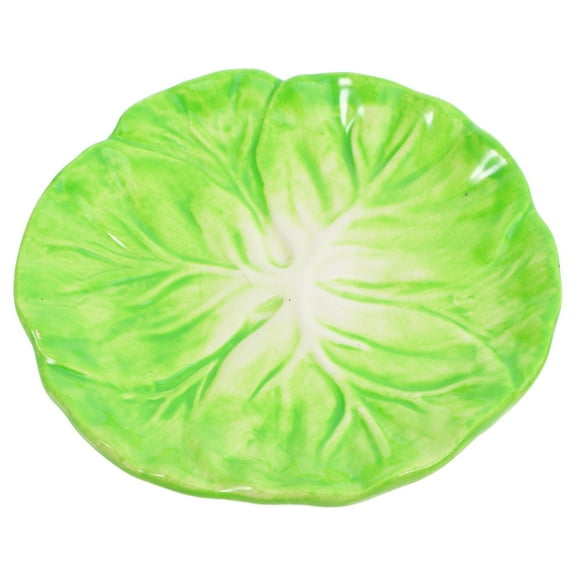 IBASETOY  Multi-Function Ceramic Plate Light Green Cabbage Shaped for Restaurant and Home Use