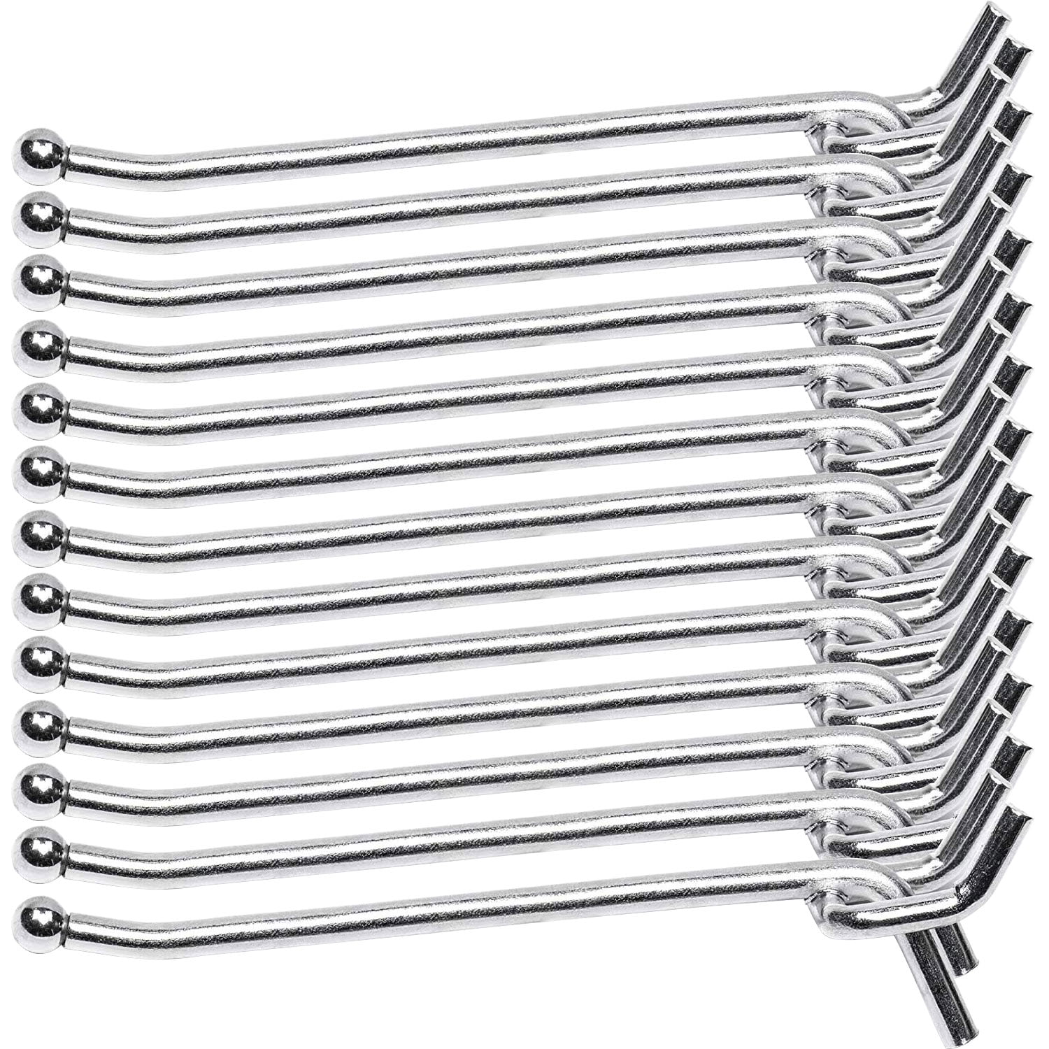 100 Each 1 & 2 All Metal Peg Hooks 1/8 to 1/4 Pegboard Slatwall Garage kit