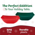 thumbnail image 2 of PLASTICPRO 128 Oz Disposable Serving Bowls Red Green Plastic Square Snack Bowls, 4-Pack, 2 of 8