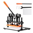 thumbnail image 1 of VEVOR Leather Cutting Machine, 11 x 5.5 in Embossing Plate Manual Die Cutter, 0.47 in Pressure Stroke Leather Embossing Machine, Dual Guide Shafts Die Cut Machine for Various of Materials, 1 of 9