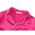 thumbnail image 2 of Beezizac Satin Pajamas for Girls - Neon Pink Cute Silky Summer Shorts Soft PJ Set Size 14, 2 of 7