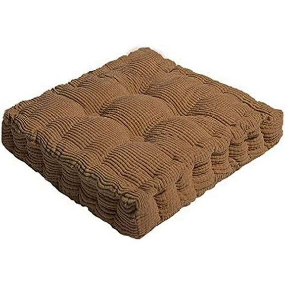 Nvzi Chair Cushions Outdoor Indoor Seat Cushion Thickened Bench Mat Durable Floor Pillow Winter Chair Pads for Bedroom Balcony Car Office Patio Sofa Travel Brown Square 16"