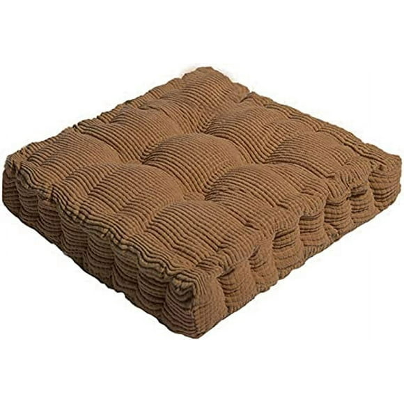 Zhuge Chair Cushions Outdoor Indoor Seat Cushion Thickened Bench Mat Durable Floor Pillow Winter Chair Pads for Bedroom Balcony Car Office Patio Sofa Travel Brown Square 16"