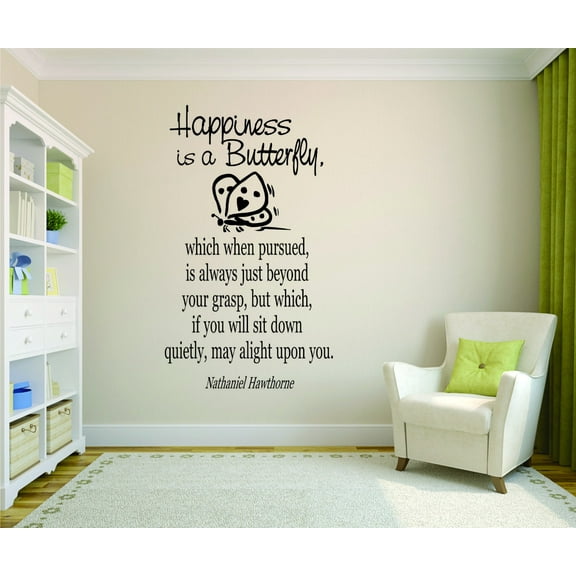 Wall Design Pieces Happiness Is A Butterfly Which When Pursued Is Always Just Beyond Your Grasp Quote 20 X 30 Inches