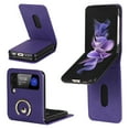 thumbnail image 2 of K-Lion Leather Slim Case for Samsung Galaxy Z Flip 4 Ultra Thin Shockproof Case with Card Slots Ring Holder Detachable Shoulder Strap Anti-Scratch Cover For Samsung Galaxy Z Flip 4,Purple, 2 of 8