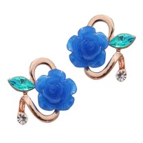 KDSJSXW Bridal Earrings Fresh Flower Decorative Earrings Korean Style Earrings Popular Jewelry Fashion Stud Earrings Freshwater Pearl Earrings Pearl Earrings Small Earrings for Women(Blue,One Size)