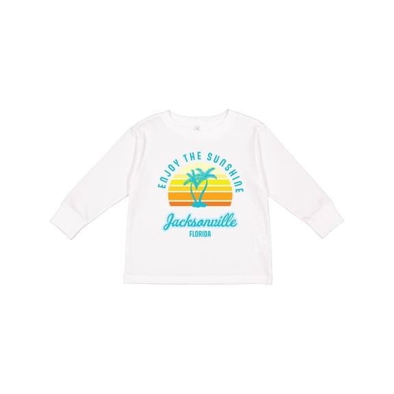 Inktastic Summer Enjoy the Sunshine Jacksonville Florida in Blue Boys or Girls Long Sleeve Toddler T-Shirt