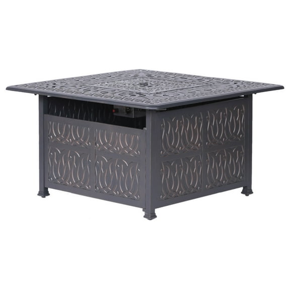 Outdoor Modern 44 Inch Chat Height Gas Fire Pit Table with Doors