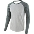 thumbnail image 1 of T-Shirts Homme Décontracté Sport Col Rond Manches Longues T-Shirt Homme Grand Gris Foncé m, 1 of 2