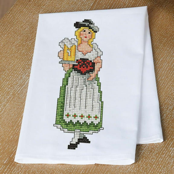Herrschners® Oktoberfest Dirndl Towel Stamped Cross-Stitch Kit