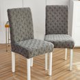 thumbnail image 3 of Chair Covers for Dining Room,Stretch Chair Slipcover Universal Removable Washable Anti-Dust Jacquard Soft Parsons Chair Protector Cover for Hotel Banquet Wedding-8-dark grey, 3 of 8