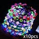 thumbnail image 2 of Guirnalda LED, 10PCS decoración con lámpara diadema, 10 LED guirnalda de diadema de flores bohemias, tocado, guirnalda, guirnalda, tocado, adorno para el cabello, festival, tocado, boda, decoración de fiesta ER, 2 of 5