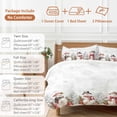 thumbnail image 6 of Christmas Duvet Cover Set Queen Size, Winter Snow Scene Snowflakes Snowman Mistletoe 4 Piece Soft Microfiber Bedding Set Holiday Bedding, 1 Comforter Cover, 1 Flat Sheet, 2 Pillowcases, 6 of 9