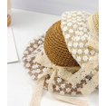 thumbnail image 3 of Sombrero de paja plegable para mujer, anti-UV (caqui), gorro de paja panamá para mujer, ala ancha, gorro de playa de moda, decoración de lazo, 3 of 4