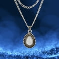 thumbnail image 4 of Collar con colgante doble capa de aleación con gota de agua para mujer, joya de regalo, 4 of 7