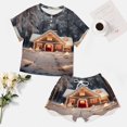 thumbnail image 4 of Christmas Snowmen Print Women'S Pajamas Set Summer Sleepwear Sets 2 Piece Lounge Set, 4 of 7